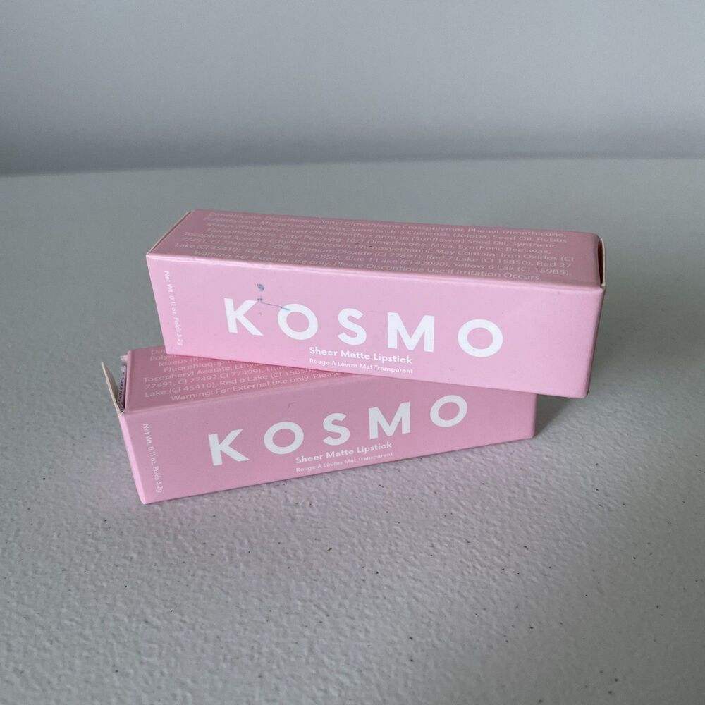 Kosmo Sheer Matte Lipstick Vegan Cruelty Free Moody & Alter Ego Colors Set of 2